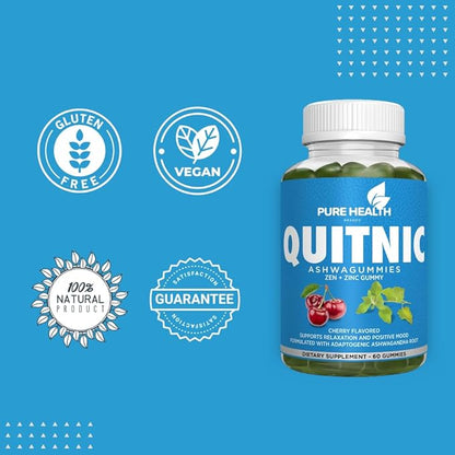 Quit-NIC, Quit Smoking Gummies, with Ashwagandha (60 Count 1))