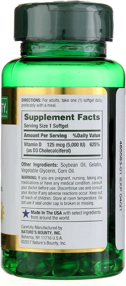 Nature's Bounty, D 5000 Iu Softgels, 100 ct