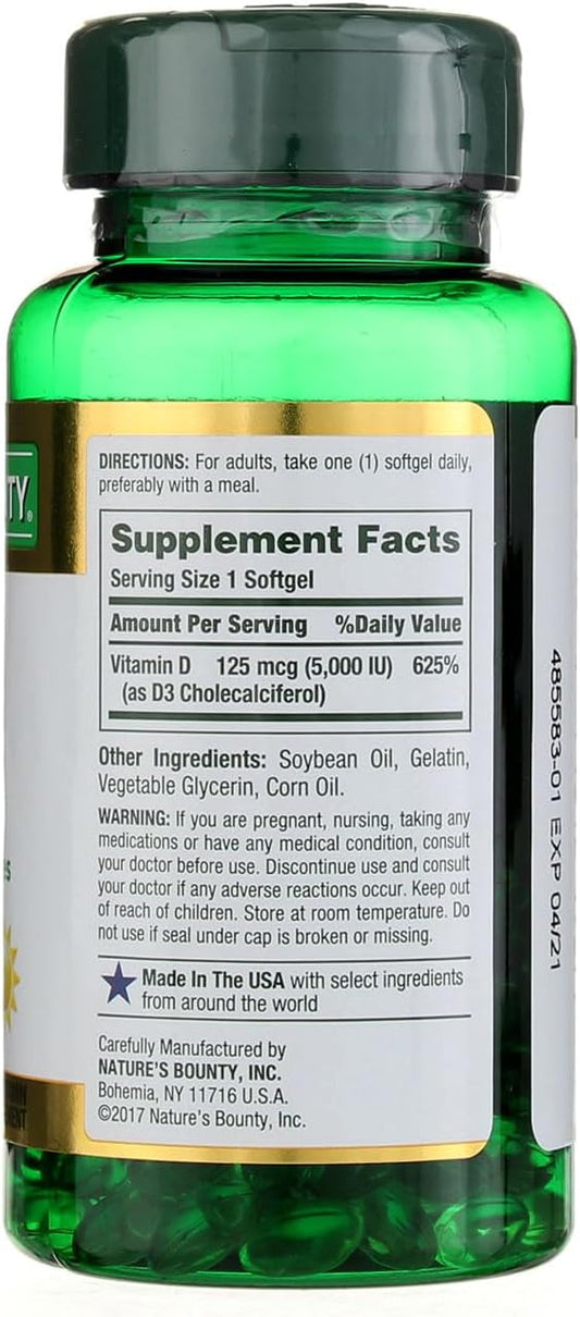 Nature's Bounty, D 5000 Iu Softgels, 100 ct