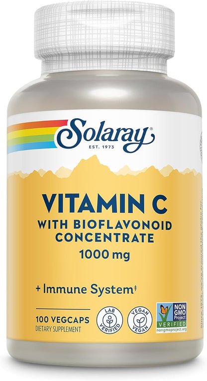 Solaray Vitamin C with Bioflavonoid Concentrate 1000mg - 100 Servings, 100 VegCaps