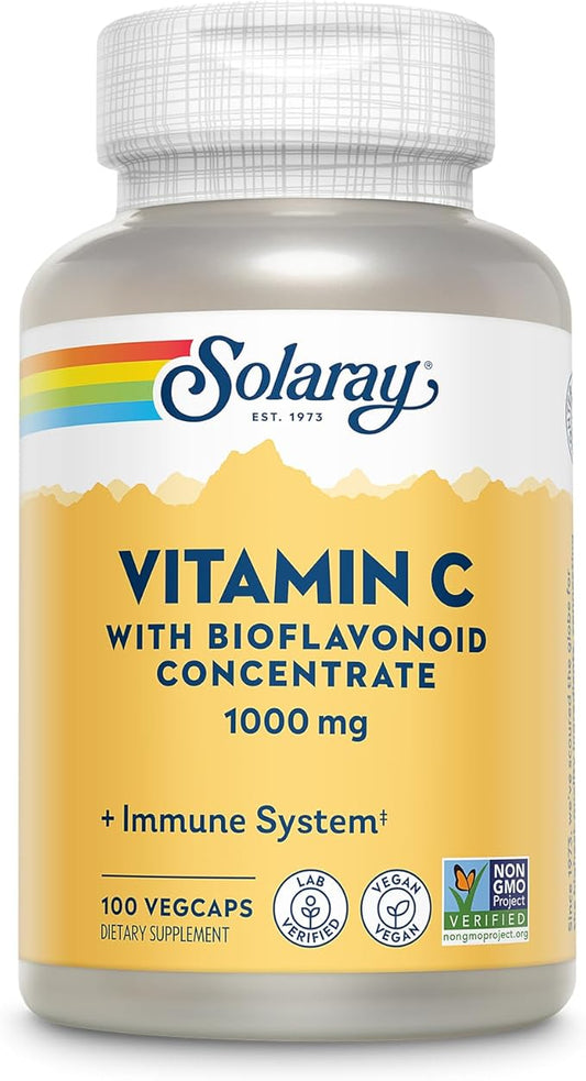 Solaray Vitamin C with Bioflavonoid Concentrate 1000mg - 100 Servings, 100 VegCaps