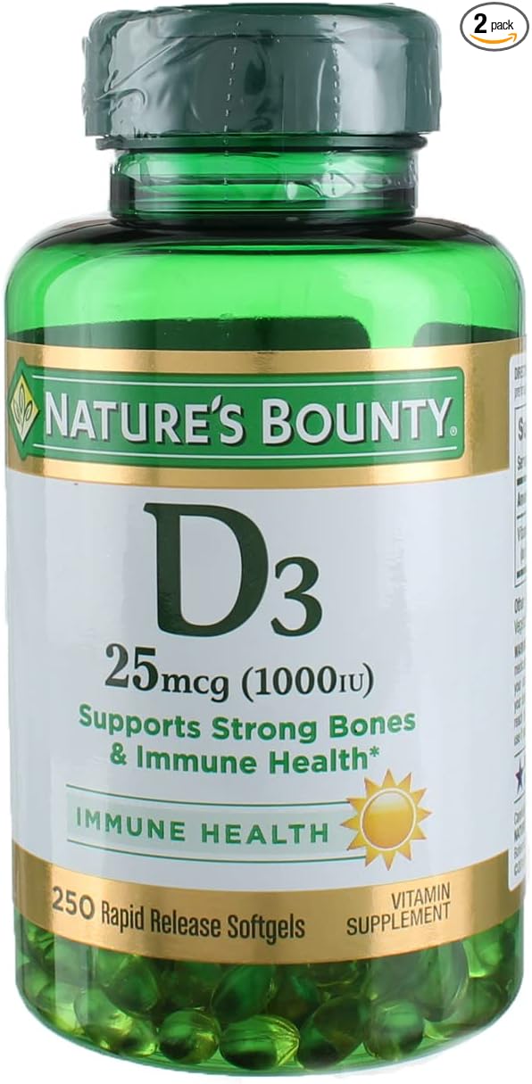 Nature's Bounty Vitamin D3-1000 IU, Rapid 250 ea 2)