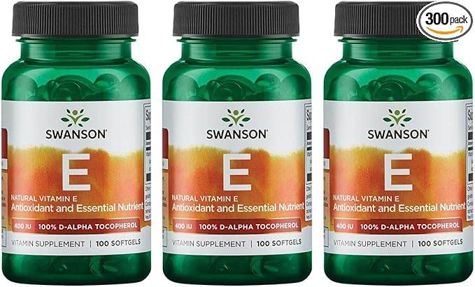 Swanson Natural Vitamin E 400 IU (268 mg, 100 Softgels) 3 Pack