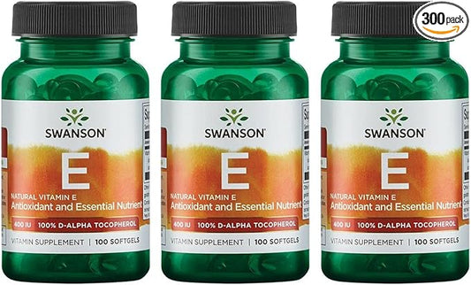 Swanson Natural Vitamin E 400 IU (268 mg, 100 Softgels) 3 Pack