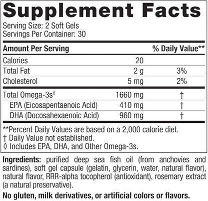 Nordic Naturals DHA Xtra, Strawberry 60 Soft 1660 mg Omega-3 - 30 Servings