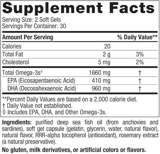 Nordic Naturals DHA Xtra, Strawberry 60 Soft 1660 mg Omega-3 - 30 Servings