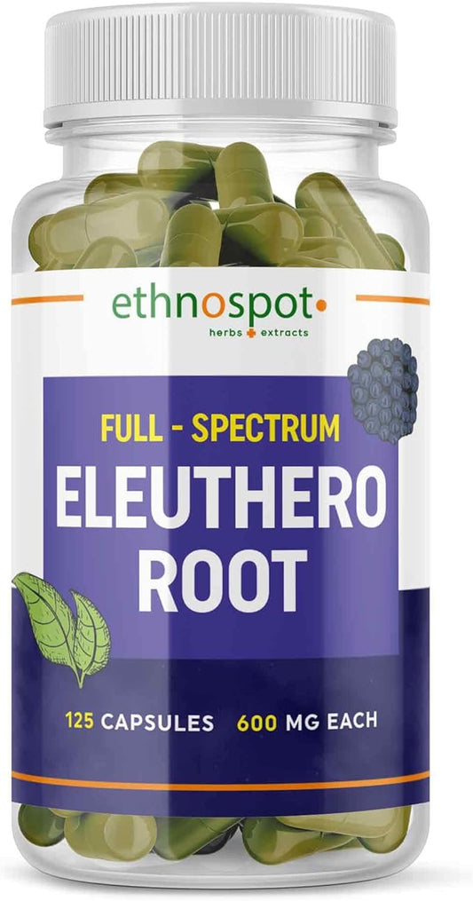 Full Spectrum Eleuthero Root Capsules 125 Vegan