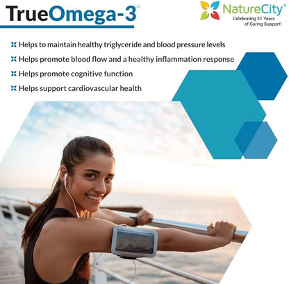 True-Omega-3 975mg Omega-3 Fish Oil Supplements (60 SoftGels)