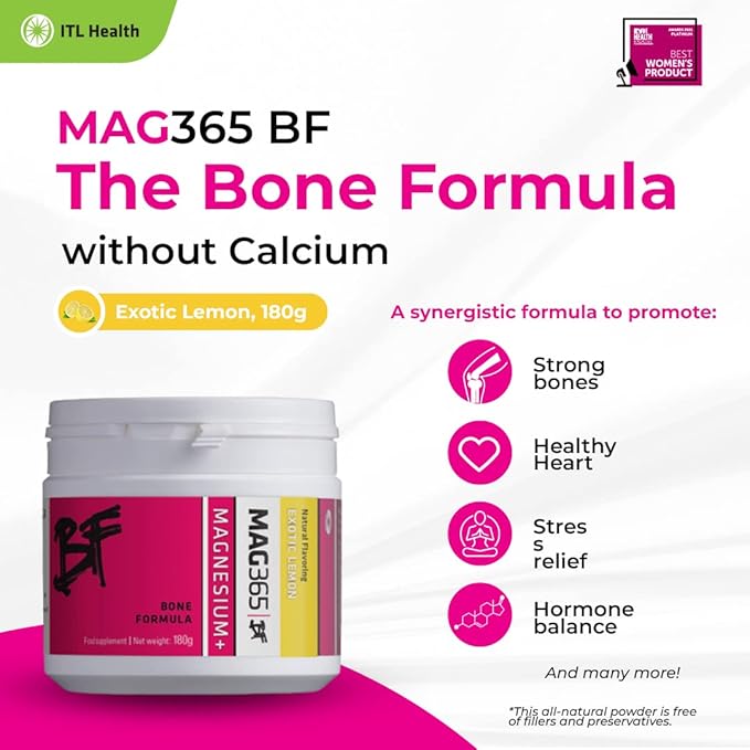 MAG365 Magnesium | ITL Health | B6, D3, D3, K2 K2 | 180g Powder