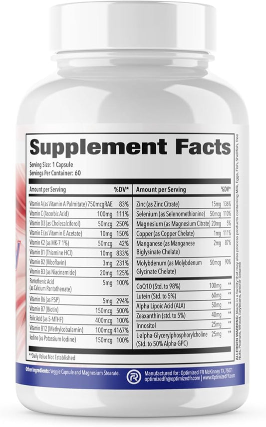 Fit4Duty Multivitamin+, One a day Multivitamin 60 Servings, 2 month