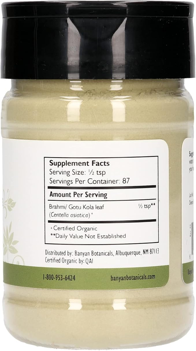 Banyan Botanicals Brahmi/Gotu Kola Powder –