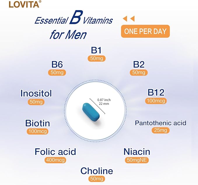 Lovita Men's 8-Hour Time-Release B Complex: (60 Count) 3)