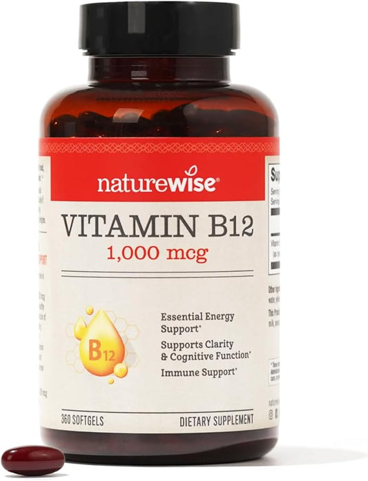 NatureWise Vitamin B12 1000 mcg 360 Softgels[1-Year Softgels[1-Year Supply]