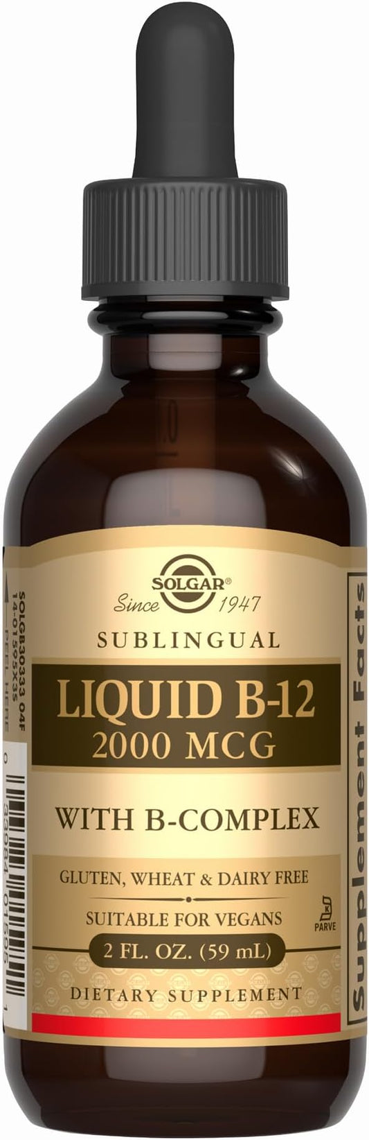 Solgar Sublingual Liquid B-12 2000 mcg 2 fl 59 Total