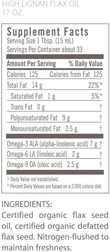 Flora High Lignan Flax Oil - 17 fl oz