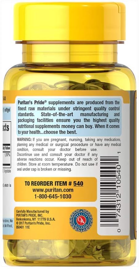 Puritan's Pride Vitamin E 268 mg 400 IU 100 Count