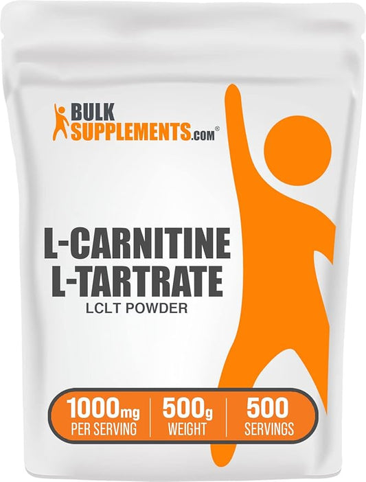 BulkSupplements.com L-Carnitine Tartrate Powder - Carnitine Supplement, L-Carnitine L-Tartrate, L Carnitine 1000mg - Unflavored & Gluten Free, 1000mg per Serving, 500g (1.1 lbs) (Pack of 1)