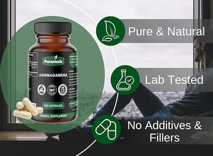Ashwagandha Premium 320 Capsules Non GMO 500 mg 100% Pure