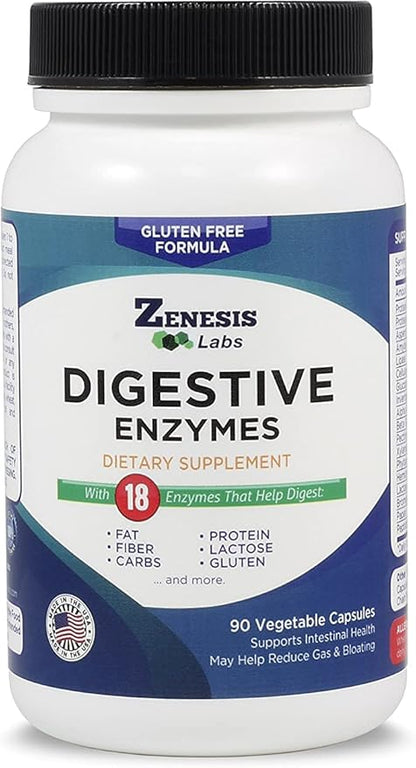 Digestive Enzymes - with Amylase, Bromelain, 14 Other 360 Capsule (4 Bottle 90 Capsules/Bottle)