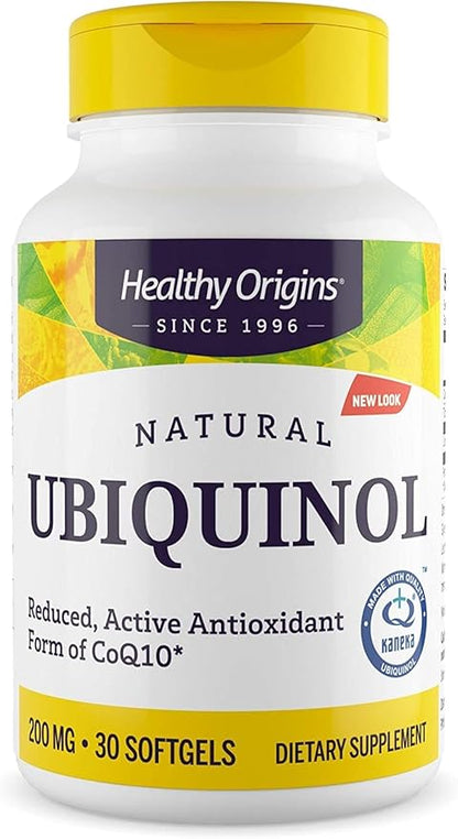 Healthy Origins Ubiquinol (Active form of CoQ10), 200 200 mg CoQ10 - 30 Softgels
