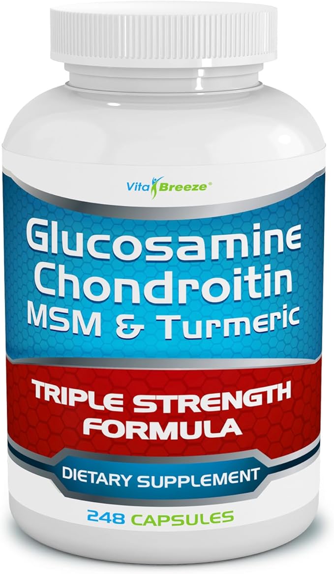 Glucosamine Chondroitin, MSM & Turmeric Dietary Supplement 248 Capsules