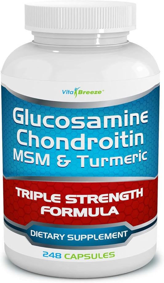 Glucosamine Chondroitin, MSM & Turmeric Dietary Supplement 248 Capsules