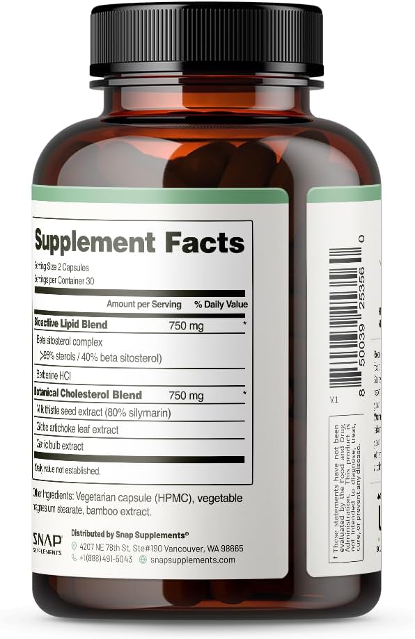 Snap Supplements Cholesterol Health 60 Capsules