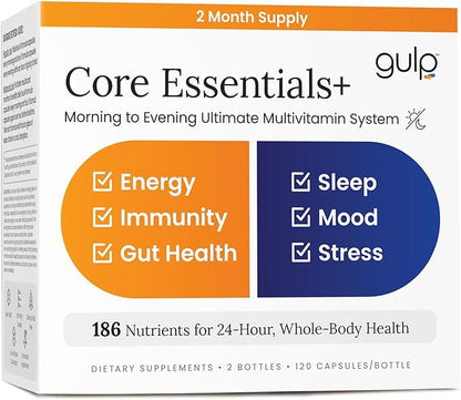 Gulp Core Essentials AM PM Multivitamin 3, Probiotics, 60 Servings, 2 Month