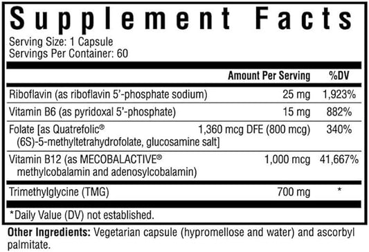 Seeking Health Homocysteine Nutrients, Formerly HomocysteX B12, Folate (60 Capsules)