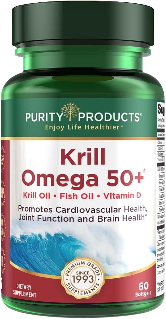 Purity Products Krill Omega 50 (Krill 1000mg + 500mcg + 200mg + 500 IU) 60 Mini