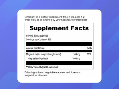 UpNourish Magnesium Glycinate Chelate 500mg Capsules - Highly Absorbable Chelated Magnesium - Pure Magnesium Supplement for Sleep & Calm Support, Nervous, Muscle & Bone Health