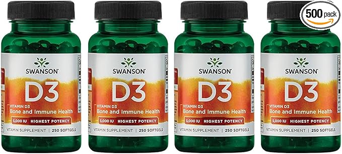 Swanson Vitamin D3 (250 Softgels) 4 Pack
