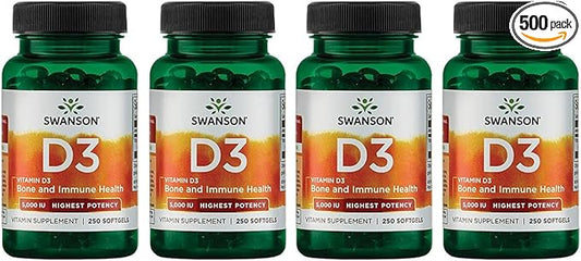 Swanson Vitamin D3 (250 Softgels) 4 Pack