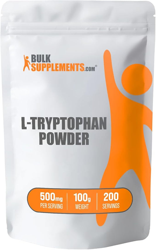 BulkSupplements.com L-Tryptophan Powder 500mg, Tryptophan 500mg per 100g (3.5 (3.5 oz) 1)