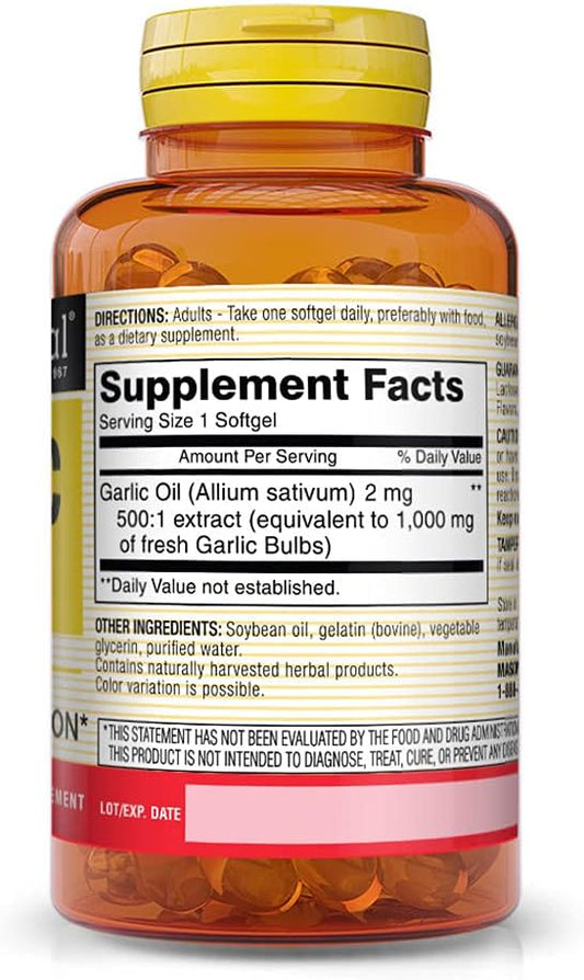 MASON NATURAL Garlic Oil 1000 mg, 100 Count, 3