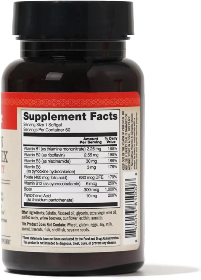 NatureWise Vitamin B Complex for Women B1 B2 B2 B3 B3 B6 B6 B12 B12 - 60 Softgels[2-Month Softgels[2-Month Supply]