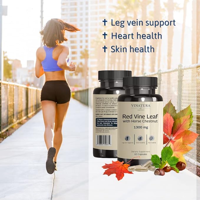 Red Vine Leaf extract 1300mg/serving *USA 60 Capsules (30 servings)