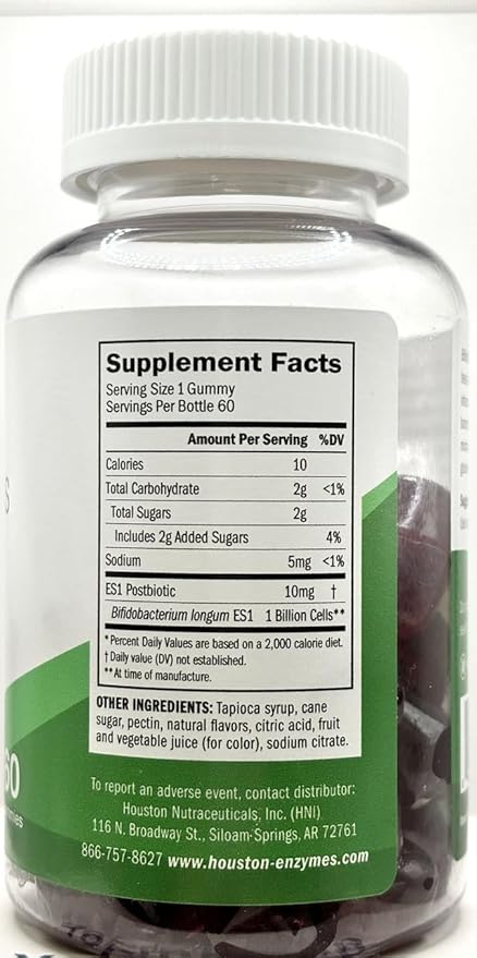 BioYummies - Chewable Gummies with ES1 Postbiotic for Digestion - Fruit Punch Flavored Gummy Chews, Digestive Supplement for Women and Men (60 Gummies)