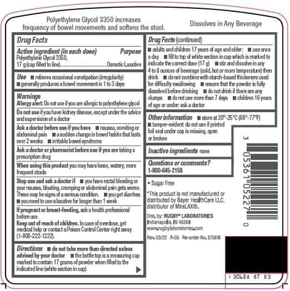 Rugby Polyethylene Glycol (PEG) 3350 Osmotic 17.9 Oz 30 Once-Daily
