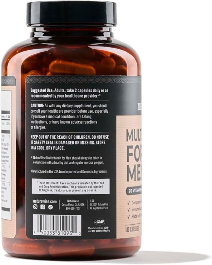 NatureWise Multivitamin for Men 180 Capsules[3-Month Capsules[3-Month Supply]