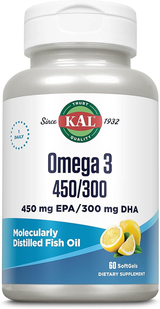 KAL 450/300 1280 Mg Omega 3, 60 Count