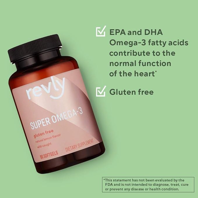 Amazon Brand - Revly Super Omega-3 3-Fatty Acids 90 Softgels (1280 mg 2 Softgels)