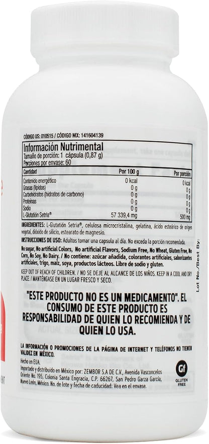 GNC Glutathione 500mg, 60 Capsules, Supports