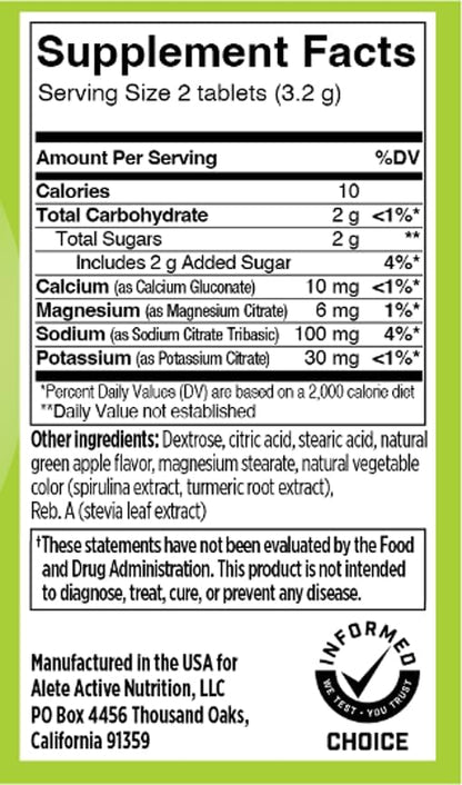 SaltStick Electrolyte FastChews Chewable Tablets | 120 Count - Green Apple | Salt Tablets for Runners, Sports Nutrition, Hydration Tablets, Electrolyte Chews | 12 Packets of 10 Tablets Each