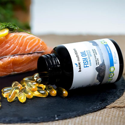 Fish Oil with Omega 3 Fatty Acids 1250mg Fish 450mg EPA, 300mg DHA 100% Hormone