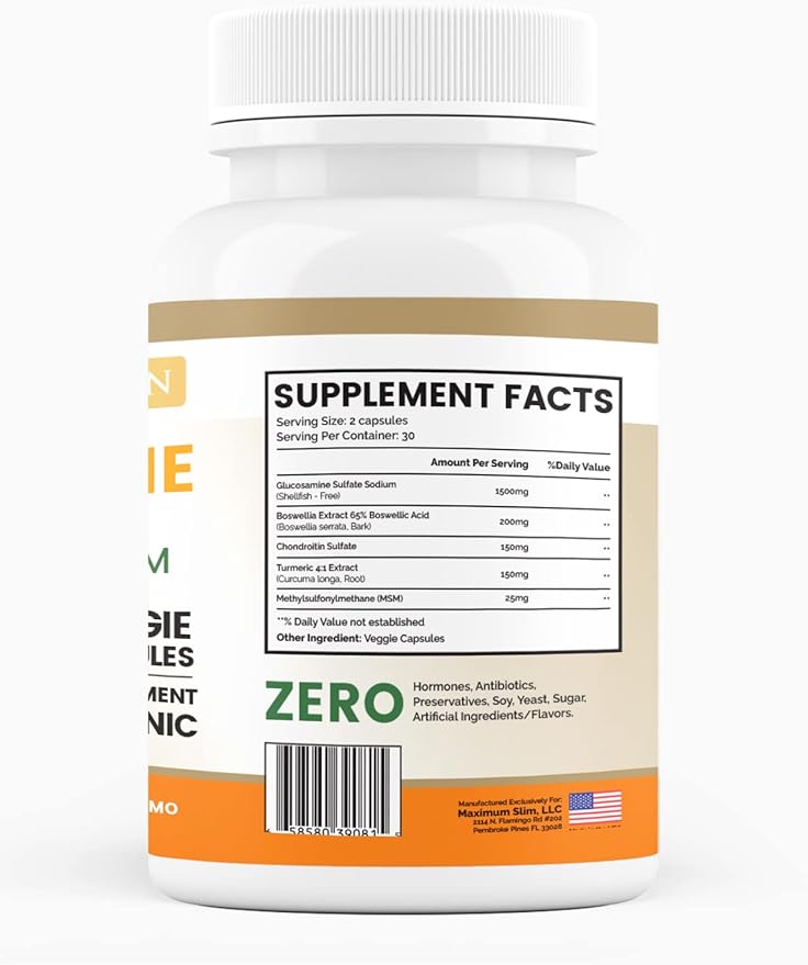 Glucosamine Chondroitin with Turmeric & MSM 60 Veggie