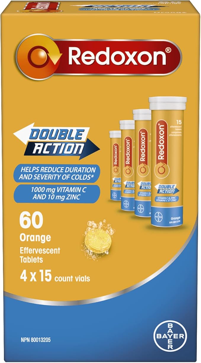 Redoxon Double Action Vitamin C 100mg 10mg, 4 4 x 15 Count