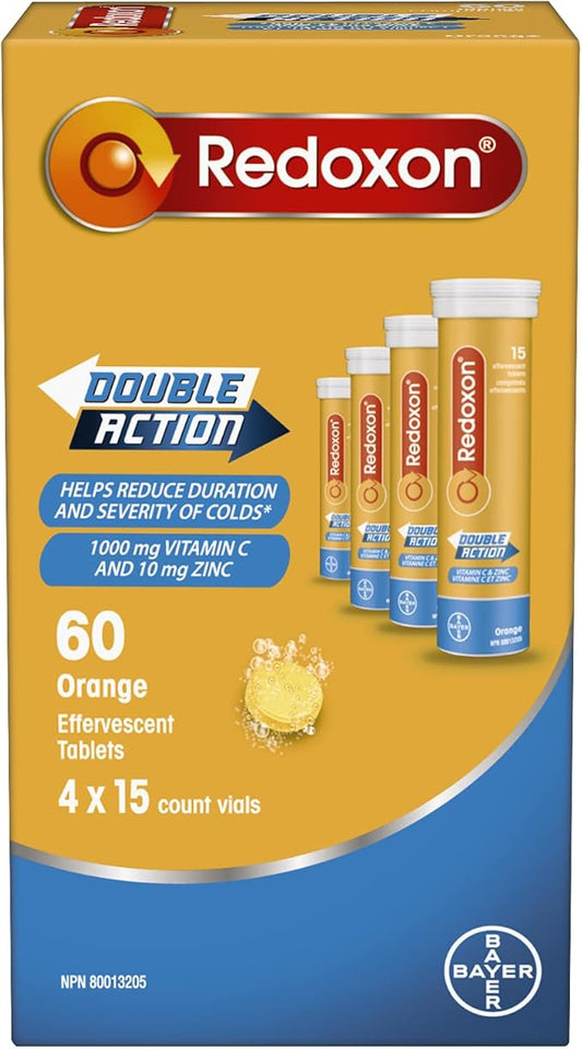 Redoxon Double Action Vitamin C 100mg 10mg, 4 4 x 15 Count