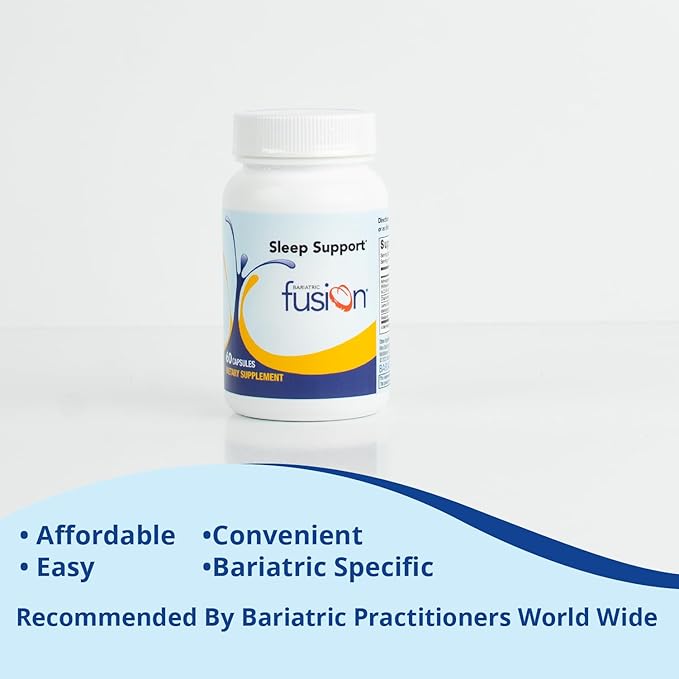 Bariatric Fusion Sleep Support | Vegan Sleep Supplement with Melatonin and Ashwagandha | Bariatric Vitamin for Adults* | Gluten, Dairy and Soy Free | Non-GMO | 60 Capsules