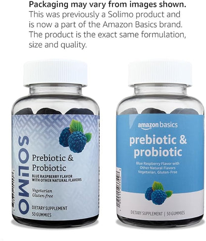 Amazon Basics Prebiotic & Probiotic Gummies, 2 Billion 50 Count (2 per
